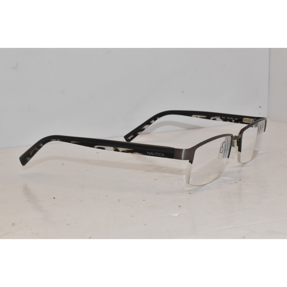 NAUTICA N7229 033 Brushed Gunmetal Mens Rectangle Half Rim FRAMES ONLY 53-18-140